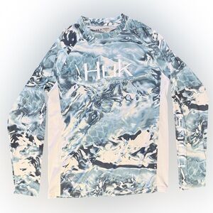 Huk Mossy Oak Pursuit Performance Fishing Long Sleeve T-Shirt Blue Size S